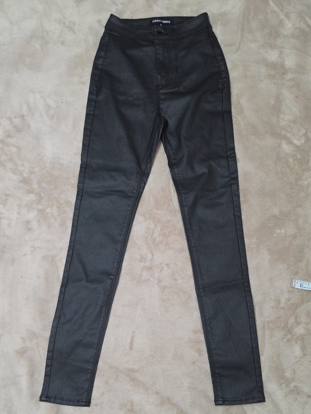 Almost Famous Black Faux Leather Skinny Jeans